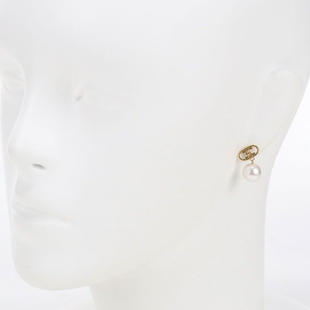 Celine Pearl Triomphe Earrings Metal - Picture 6 of 6